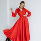Silk Long Sleeve Maxi Dress