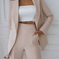 2-Piece Suite Belted Double Breasted