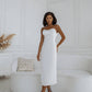 Satin Tie-Detailed Slip Midi Dress