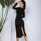 Alexa Queen Anne Neckline Midi Dress