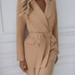 2-Piece Suite Belted Double Breasted