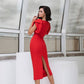 Alexa Puff Sleeve Midi Dress