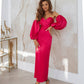 Puffed Sleeve Midi Dress