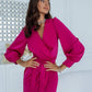 Wrap Long Sleeve Midi Dress