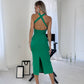 Pencil Backless Midi Dress