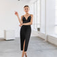 V-neck Slip Satin Dress