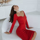 Alexa Queen Anne Neckline Midi Dress