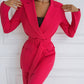 2-Piece Suite Belted Double Breasted