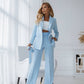 2-Piece Suite Belted Double Breasted