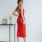 Pencil Backless Midi Dress