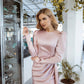 Puff Sleeve Wrap Dress