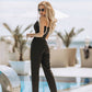 V-neck Sleeveless Jumpsuit