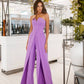 Strapless Corset V-Neck and Leg Slits Jumpsuit