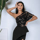 Alexa Evening One-Shoulder Gown Suit