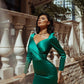 Satin Long Sleeve Mini Dress