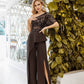 Alexa Evening One-Shoulder Gown Suit