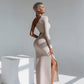 One-Shoulder Cut-Out Midi Dress