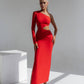 One-Shoulder Cut-Out Midi Dress