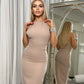 Pencil Backless Midi Dress