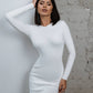 Long Sleeve Backless Midi Dress