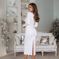 Alexa Queen Anne Neckline Midi Dress