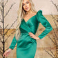 Satin Long Sleeve Mini Dress