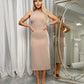 Pencil Backless Midi Dress