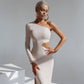 One-Shoulder Cut-Out Midi Dress