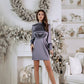 Satin Long Sleeve Mini Dress