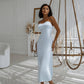 Satin Tie-Detailed Slip Midi Dress