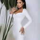 Alexa Queen Anne Neckline Midi Dress