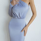 One-Shoulder Satin Midi