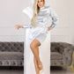 Satin Long Sleeve Mini Dress