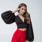 Puff Sleeve V-neck Blouse