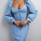 Sweetheart Puff-Sleeve Midi Dress