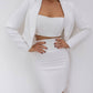 Crop Jacket Skirt Suit 3-Piece