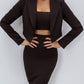 Crop Jacket Skirt Suit 3-Piece