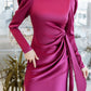 Puff Sleeve Wrap Dress