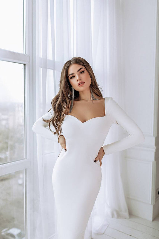 Alexa Queen Anne Neckline Midi Dress