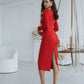 Alexa Queen Anne Neckline Midi Dress