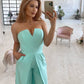 Strapless Corset V-Neck and Leg Slits Jumpsuit